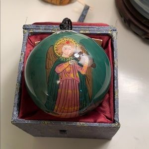 Mouth Blown and Inside Hand Painted Glass Ornament